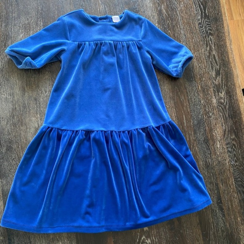 Hanna Andersson Sz 8 Blue velour dress